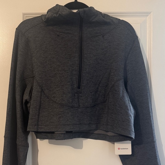 lululemon athletica Tops - lululemon athletica Gray Cropped Hoodie